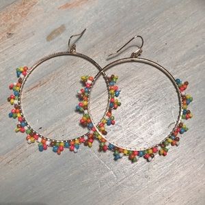 large candi bead gold hoops 🎡